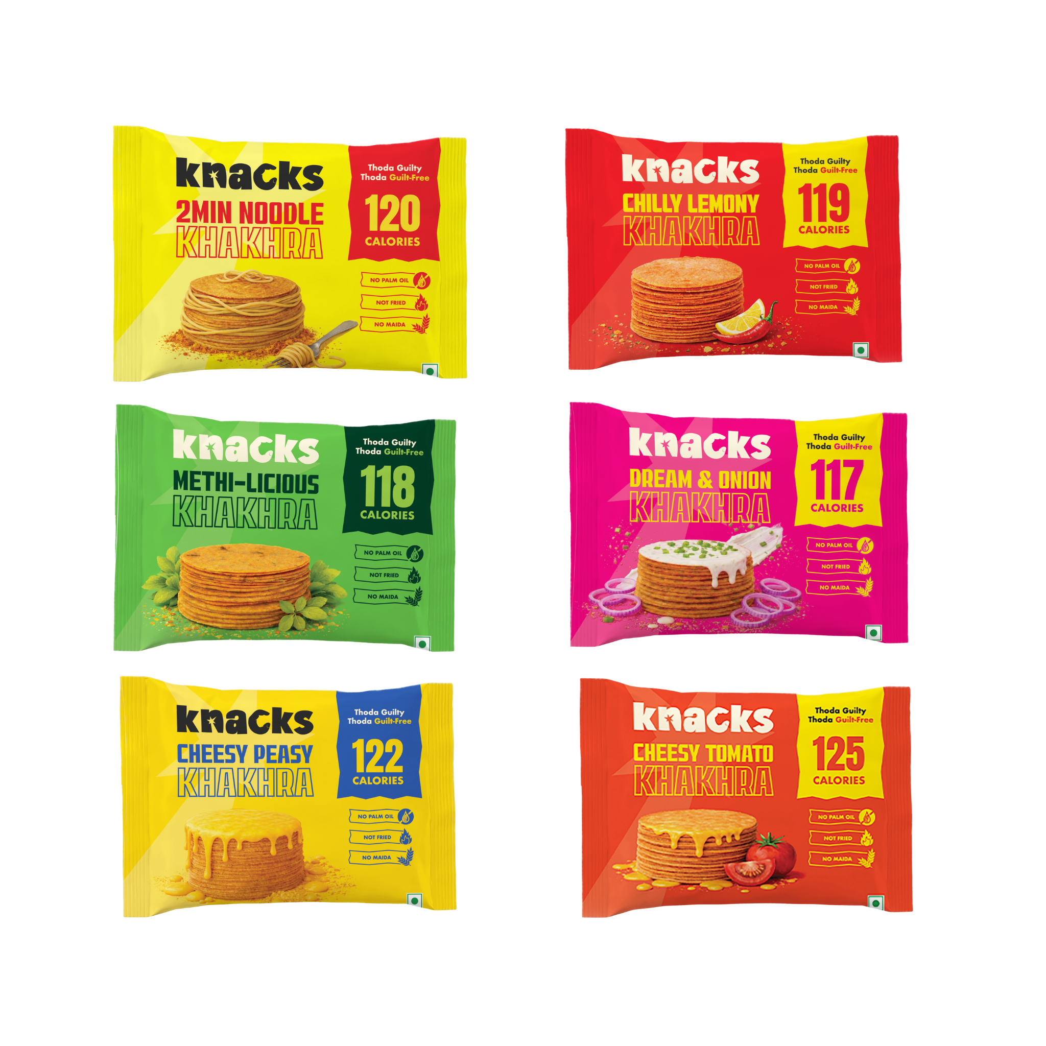 Knacks Assorted Khakhra Box (6 Packets)