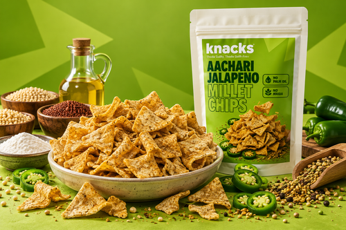 Knacks Aachari Jalapeno Millet Chips - 80g (Pack of 2)