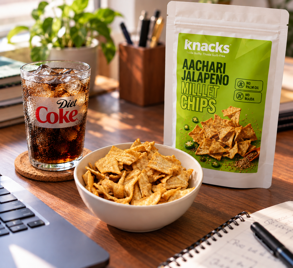 Knacks Aachari Jalapeno Millet Chips - 80g (Pack of 2)