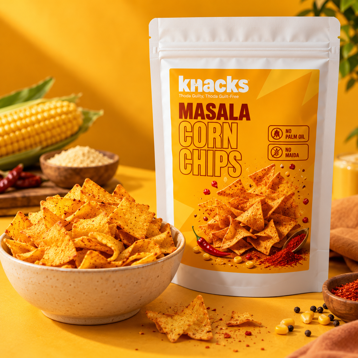 Knacks Masala Corn Chips - 80g (Pack of 2)