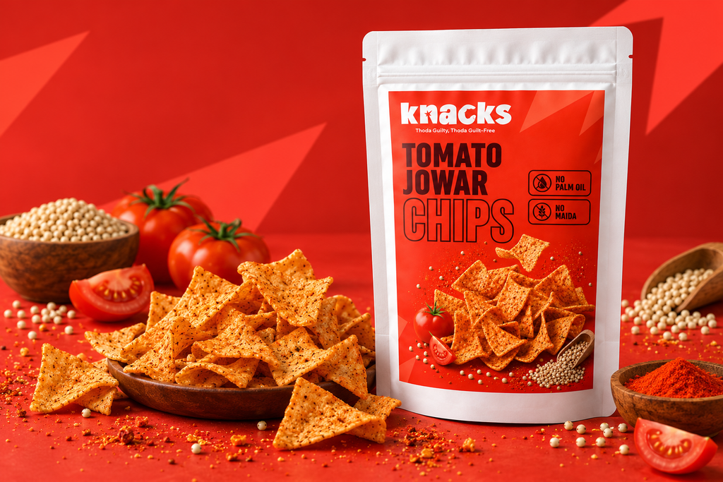 Knacks Tomato Jowar Chips - 80g (Pack of 2)