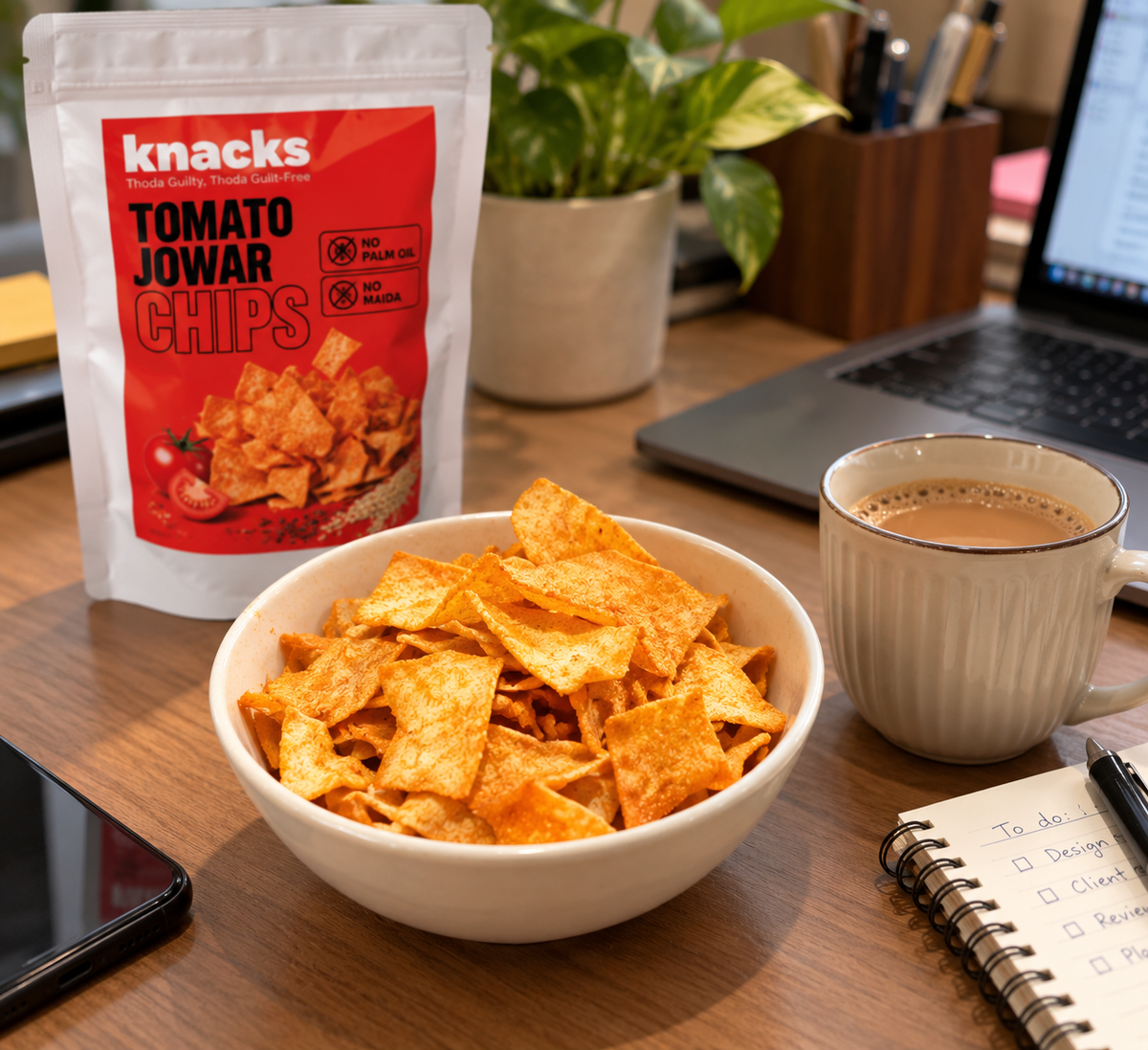 Knacks Tomato Jowar Chips - 80g (Pack of 2)