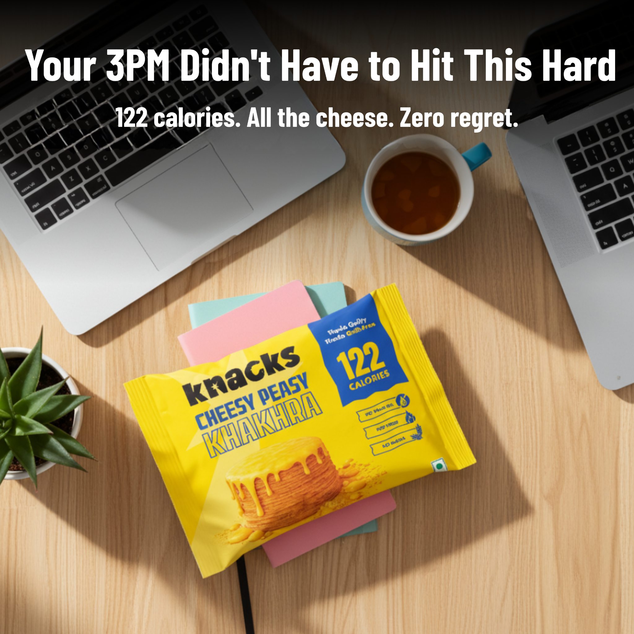 Knacks Cheesy Peasy Khakhra (6 Packets)