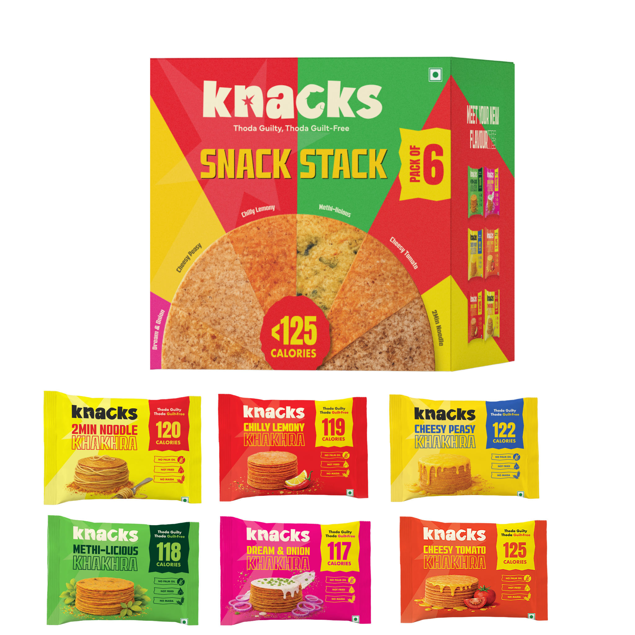 Knacks Assorted Khakhra Box (6 Packets)