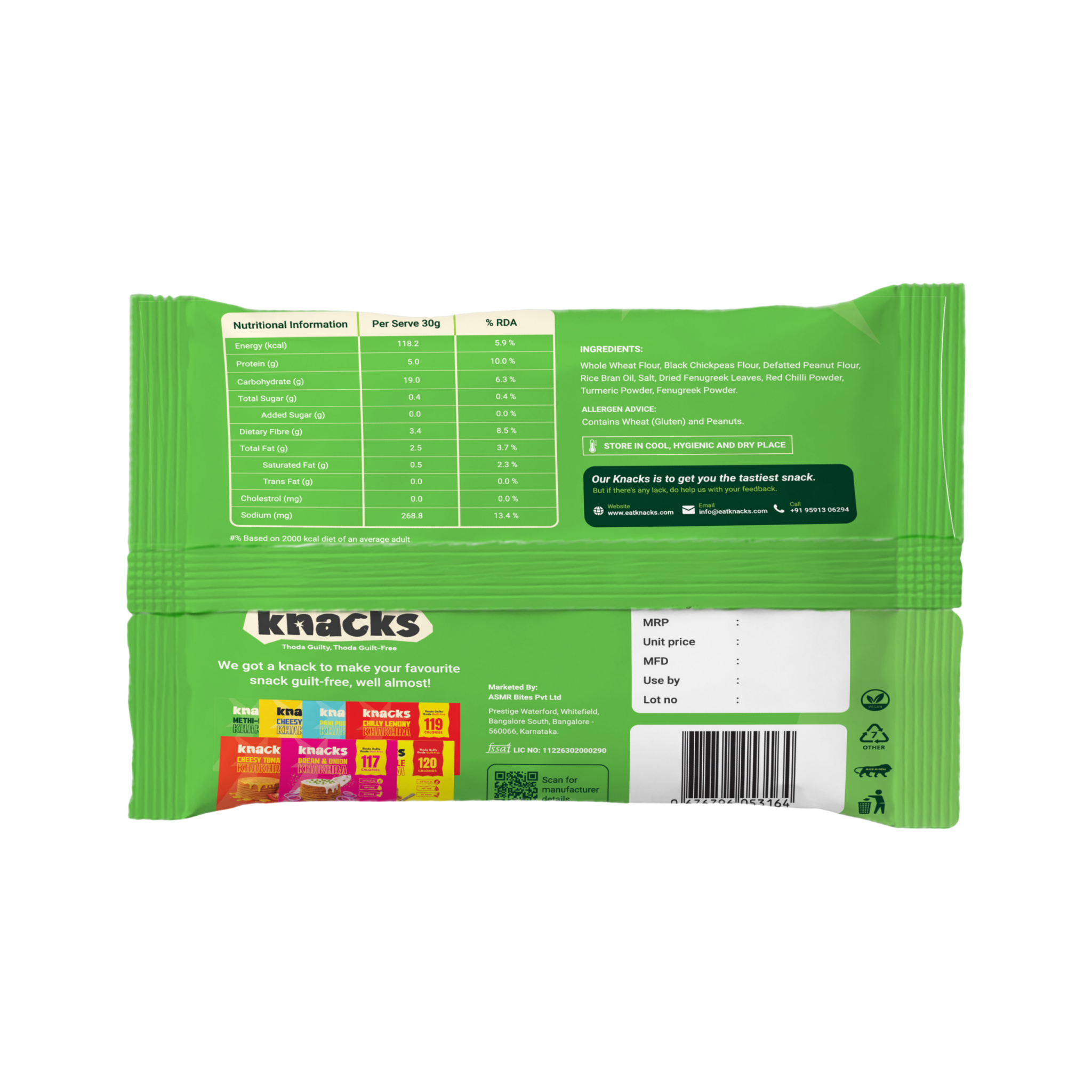 Knacks Methi-licious Khakhra (6 Packets)