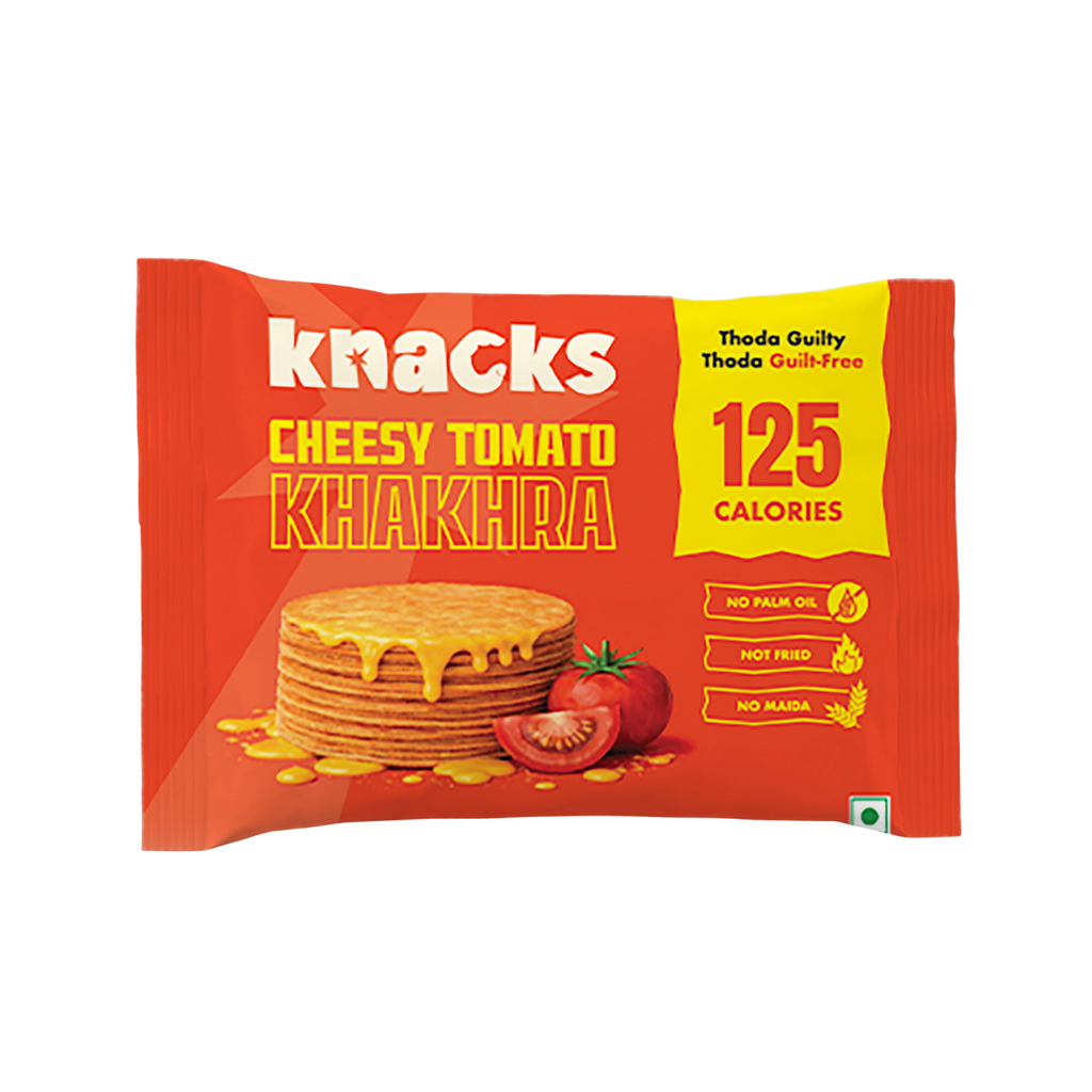 Knacks Cheesy Tomato Khakhra (6 Packets)